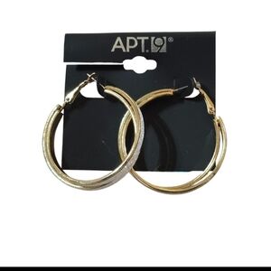 Apt. 9 Two-Tone Shiny Hoop Earrings